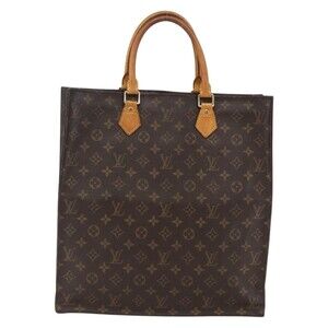 Louis Vuitton Monogram Sac Plat Handbag Brown